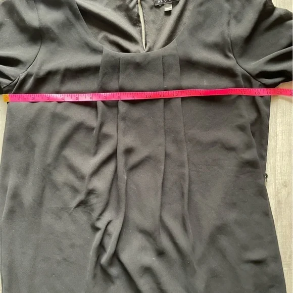 AS U Wish Size L black Embroidered Hem Pleated Front Lined Dress - Picture 2 of 11